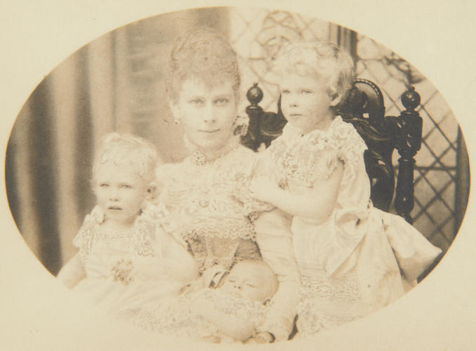 The Duchess of York with Princes Edward and Albert and Princess Mary
