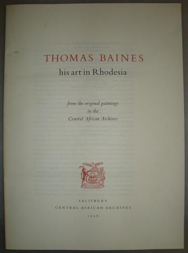 Master: Thomas Baines: his art in Rhodesia
Item: Thomas Baines, his art in Rhodesia: booklet
