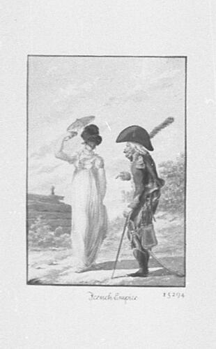 Netherlands Troops. Batavian Republic. Officer with woman Netherlands Troops. Batavian Republic. Officer with woman