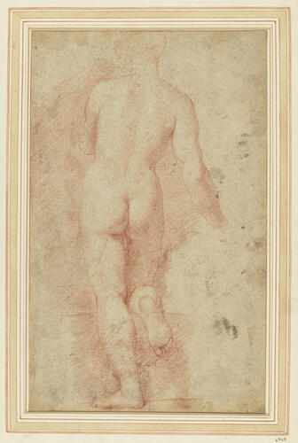 A standing female figure, seen from behind A standing female figure, seen from behind
