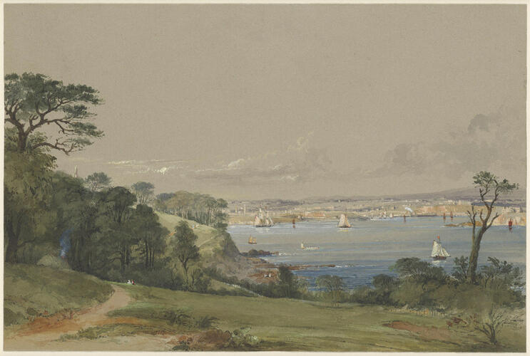 View from Mount Edgcumbe, looking north toward Plymouth