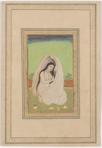 Master: Mughal album of portraits, animals and birds.
Item: Paintings of a courtesan and a gazelle Master: Mughal album of portraits, animals and birds.
Item: Paintings of a courtesan and a gazelle