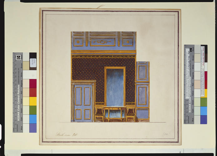 Design for the north elevation of the Bath Room, Room 210, Windsor Castle, c. 1826