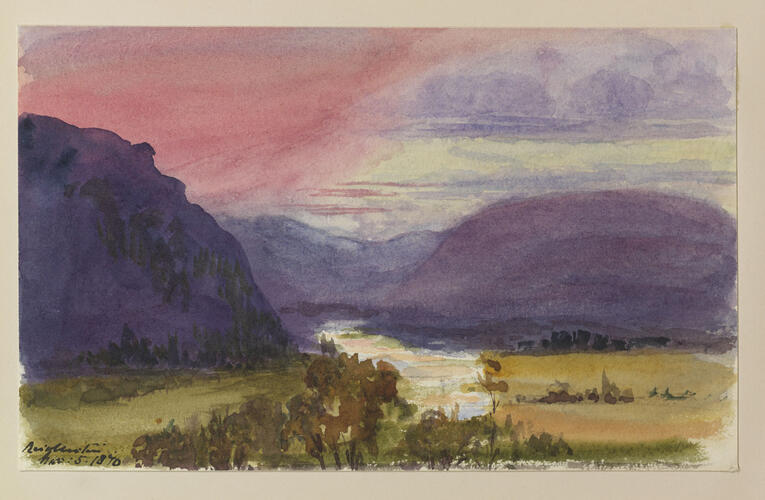 Master: SKETCHES BY QUEEN VICTORIA I
Item: A Highland landscape at sunset