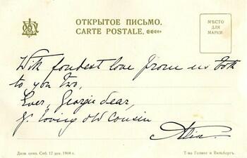 Postcard from Tsarina Alexandra Feodorovna