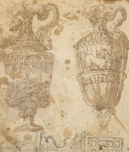 Vases in the antique style, and various sketches Vases in the antique style, and various sketches