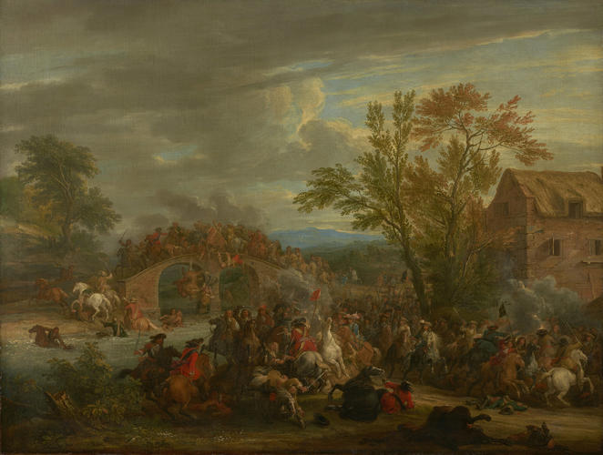 A Cavalry Engagement at a Bridge