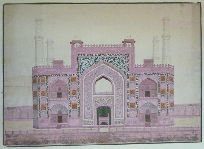 Elevation of the Entrance Gateway to the Tomb of the Mughal Emperor Akbar