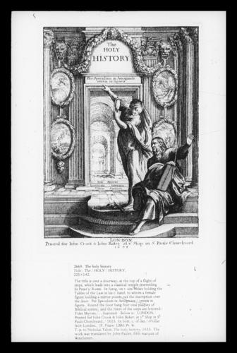 The Holy History; title page The Holy History; title page