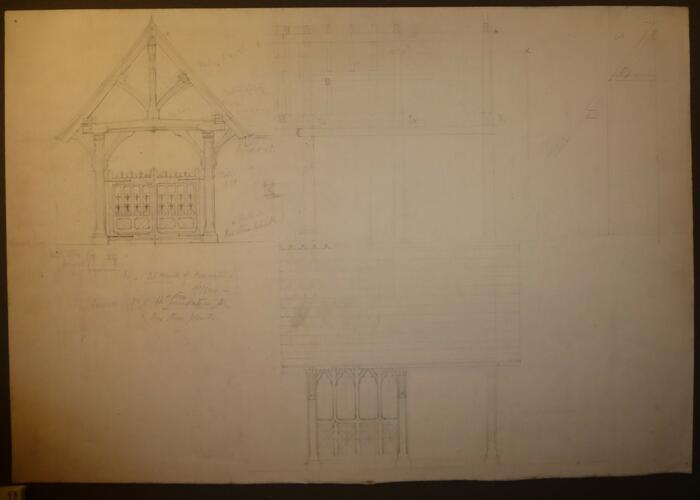 St Mildred's church, Whippingham: elevations of the lych gate St Mildred's church, Whippingham: elevations of the lych gate