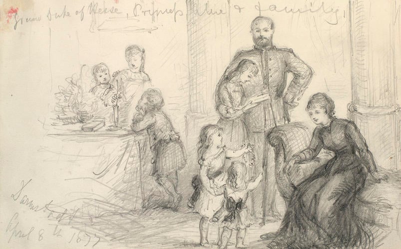 The Grand Duke of Hesse, Princess Alice and family at Darmstadt, 1877