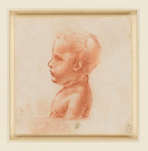 The bust of a child in profile