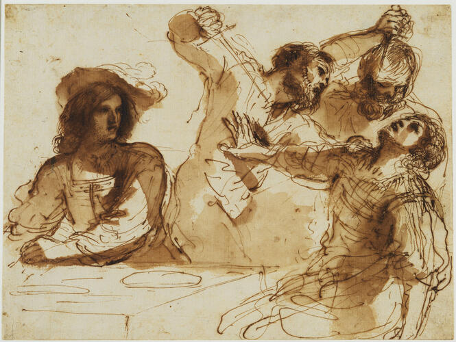 The assassination of Amnon at the feast of his half-brother, Absalom
