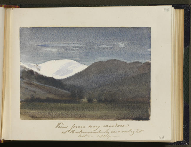 Master: SKETCHES FROM NATURE V. R. 1862 TO 1864
Item: View from my window at Balmoral by moonlight