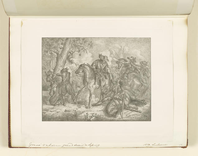 Master: Collection of Etchings done by Ferdinand King of Portugal, 1840.
Item: A battle scene