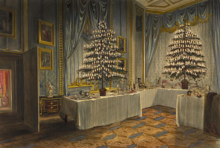 Christmas trees of the Duchess of Kent and the royal children at Windsor Castle, 1850