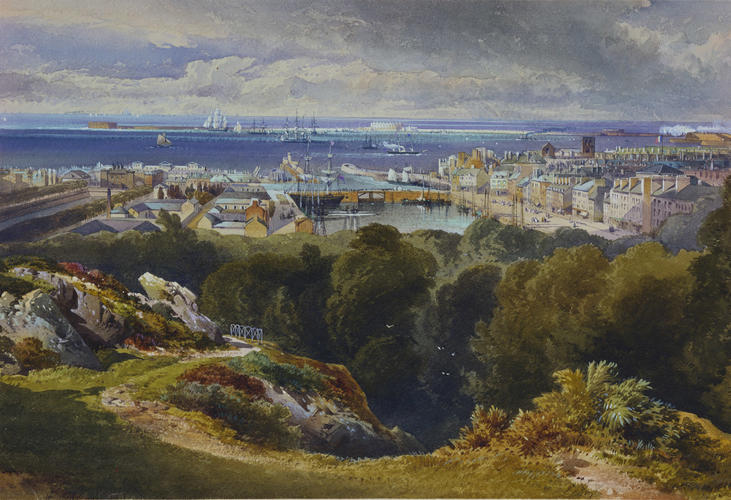 View of Cherbourg with Fort Querqueville
