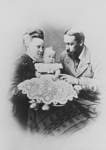 The Duke and Duchess of Edinburgh with their son, Prince Alfred, 1875 [in Portraits of Royal Children Vol. 20 1875]