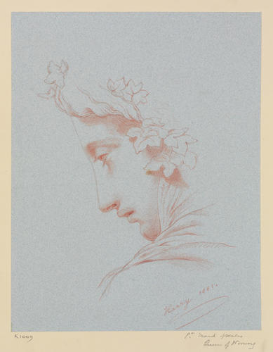 Study of a classical head with ivy