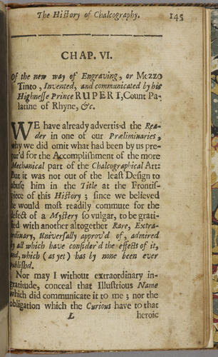 Sculptura, or, The history and art of chalcography and engraving in copper : with an ample enumeration of the most renowned masters, and their works ; to which is annexed, A new manner of engraving, or mezzo tinto, communicated by His Highness Prince Rupert to the author of this treatise Sculptura, or, The history and art of chalcography and engraving in copper : with an ample enumeration of the most renowned masters, and their works ; to which is annexed, A new manner of engraving, or mezzo tinto, communicated by His Highness Prince Rupert to the author of this treatise