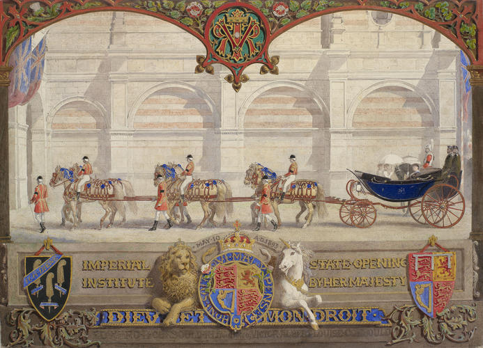 The Queen driving to open the Imperial Institute, 10 May 1893