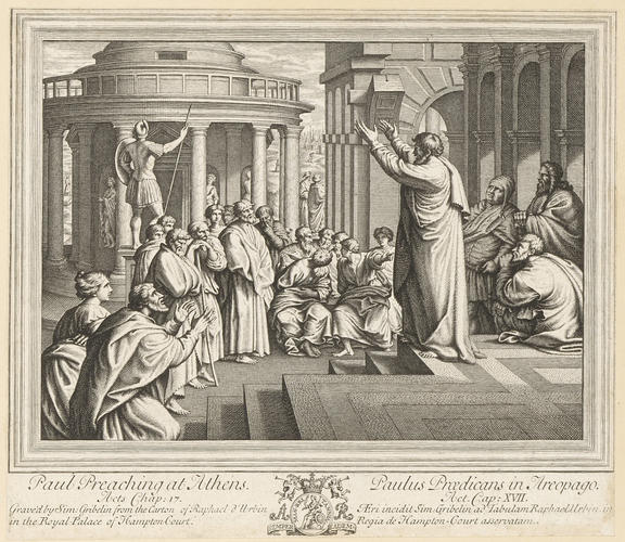Master: Set of prints reproducing Raphael's Cartoons
Item: Paul preaching at Athens Master: Set of prints reproducing Raphael's Cartoons
Item: Paul preaching at Athens
