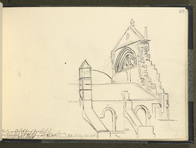 Master: SKETCHES FROM NATURE V. R. 1849 TO 1851
Item: Holyrood Abbey from my window at Holyrood Master: SKETCHES FROM NATURE V. R. 1849 TO 1851
Item: Holyrood Abbey from my window at Holyrood