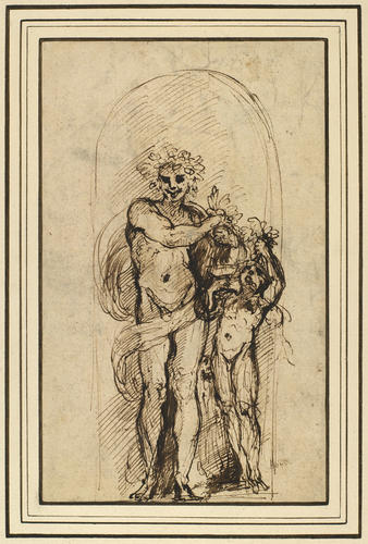 Bacchus and a young satyr