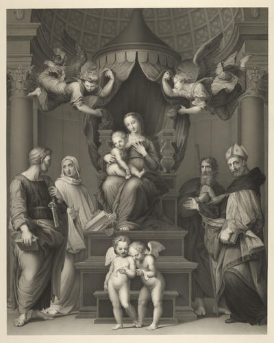 The Virgin and Child Enthroned with Angels and Saints [`The Madonna del Baldacchino?]