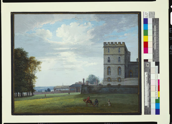 The south-east corner of the Castle and the Tennis Court, from the Little Park