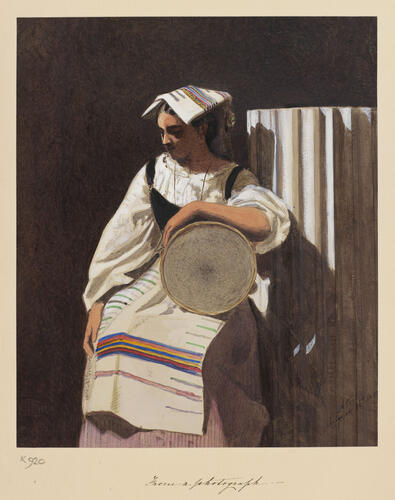 A peasant girl in local dress