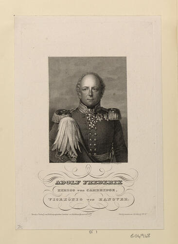 ADOLF FREDERIK HERZOG VON CAMBRIDGE, VICEKONYG VON HANOVER ADOLF FREDERIK HERZOG VON CAMBRIDGE, VICEKONYG VON HANOVER