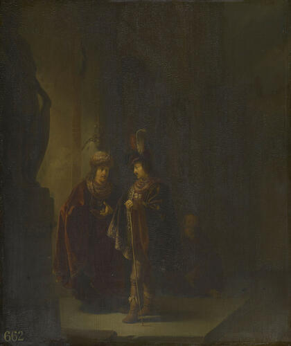 Mordecai Listening to the Conspiracy of Ahasuerus's Chamberlains, Bigthan and Teresh