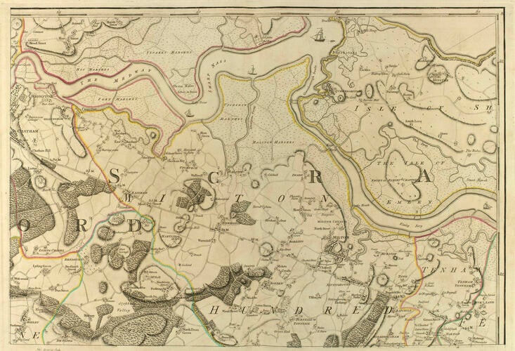 A TOPOGRAPHICAL MAP OF THE COUNTY OF KENT IN TWENTY FIVE SHEETS ON A SCALE OF TWO INCHES TO A MILE, FROM AN ACTUAL SURVEY. .