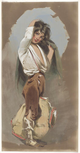 A peasant boy with a sack