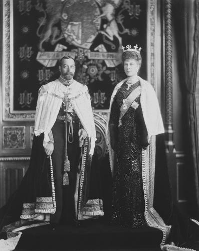 King George V and Queen Mary dressed for their first State Opening of Parliament