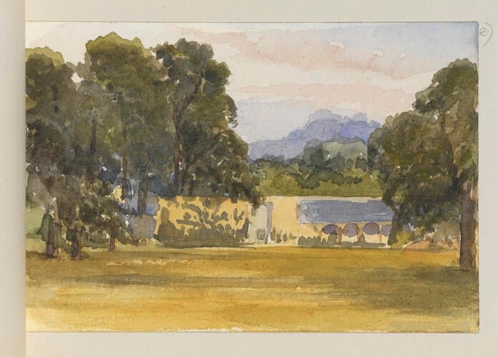 Master: SKETCHES BY QUEEN VICTORIA II
Item: Trees and a wall