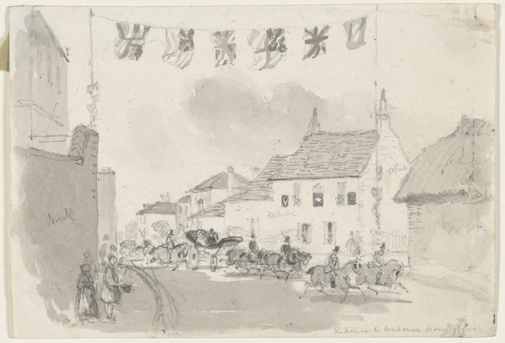Queen Victoria and Prince Albert travelling through Walmer, Kent, 10 November 1842