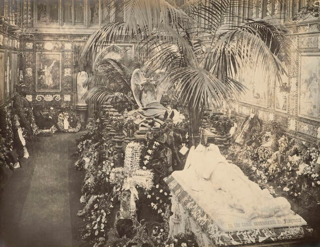 Queen Victoria's coffin lying in the Albert Memorial Chapel, Windsor Castle