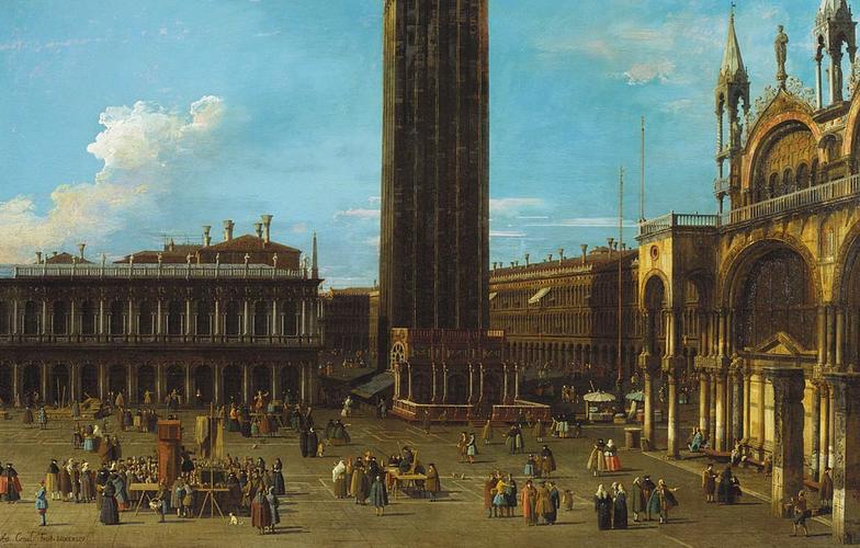 The Piazza from the Piazzetta with the Campanile and the South Side of San Marco
