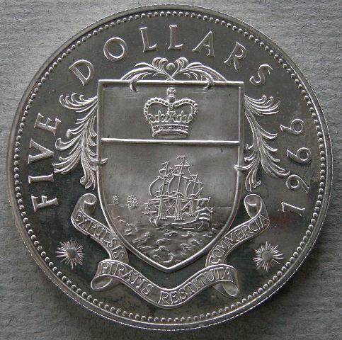 Bahamas. Proof five dollars Bahamas. Proof five dollars