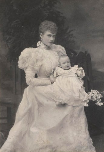The Duchess of York with Prince Albert, 1896