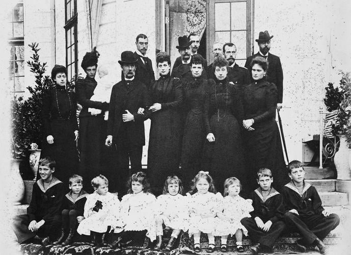 Group photograph, Bernstorff Palace, Denmark, 1899