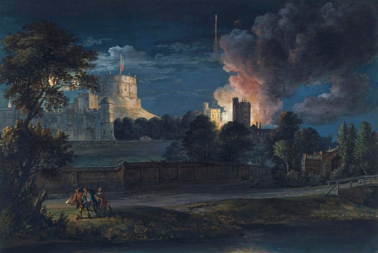 Windsor Castle from Datchet Lane on a rejoicing night