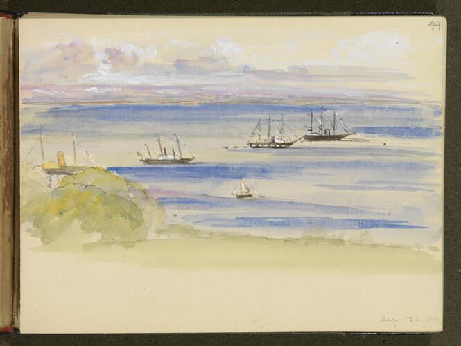 Master: SKETCHES FROM NATURE V. R. 1851 TO 1855
Item: Boats at Osborne Bay