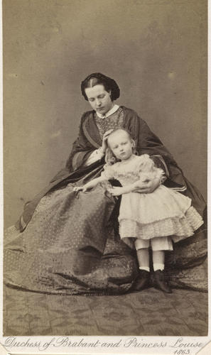 Marie Henriette, Queen of the Belgians (1836-1902) when The Duchess of Brabant, and Princess Louise of Saxe-Coburg-Gotha (1858-1924) when Princess Louise of Belgium Marie Henriette, Queen of the Belgians (1836-1902) when The Duchess of Brabant, and Princess Louise of Saxe-Coburg-Gotha (1858-1924) when Princess Louise of Belgium