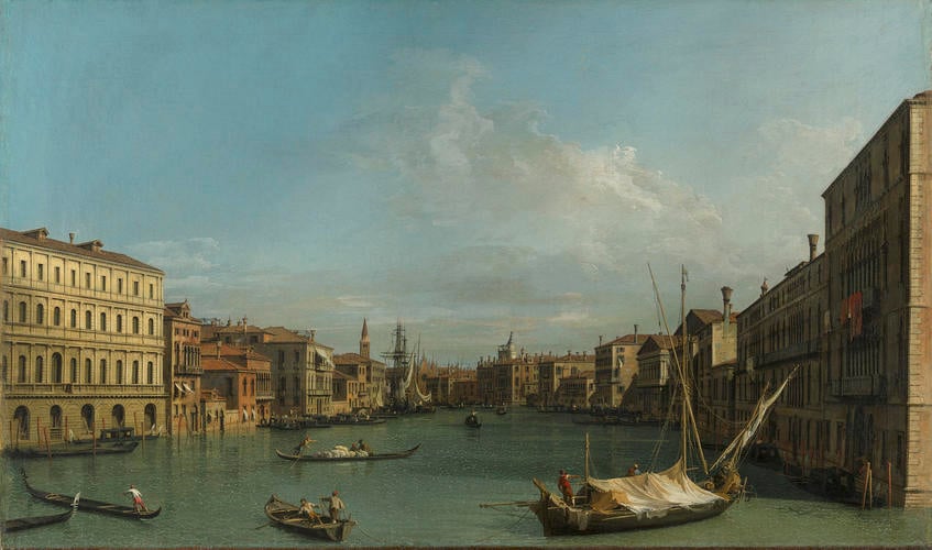 The Grand Canal looking South from Ca? Foscari to the Carita The Grand Canal looking South from Ca? Foscari to the Carita