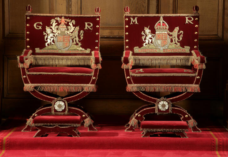 Pair of throne chairs