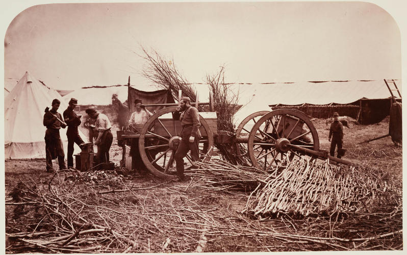 Artillery field forge. [Boulogne and Aldershot, c. late 1850s]