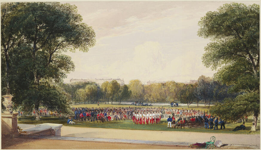 Crimean medallists in the grounds of Buckingham Palace, 18th May 1855